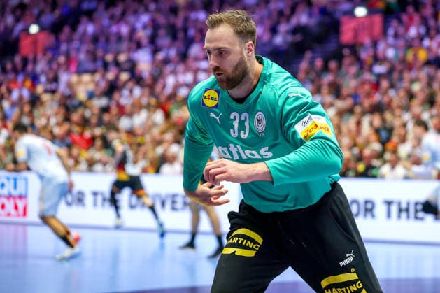19 01 2026, Handball, Men s EHF EURO 2026, Germany Spain, Jyske Bank Boxen in Herning, Denmark, Preliminary Round Andreas Wolff Germany 33 Denmark