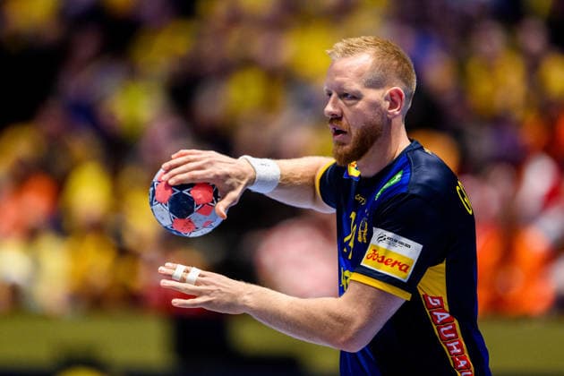 260119 Jim Gottfridsson of Sweden during the EHF European Handball Championship preliminary round match between Georgia and Sweden on January 19, 2026 in Malmö Photo Petter Arvidson BILDBYRAN kod PA PA1125 handball handball handball handballs em 2026 georgia sverige sweden ehf european handball championship georgia bbeng  Copyright: PETTERxARVIDSON BB260119PA157
