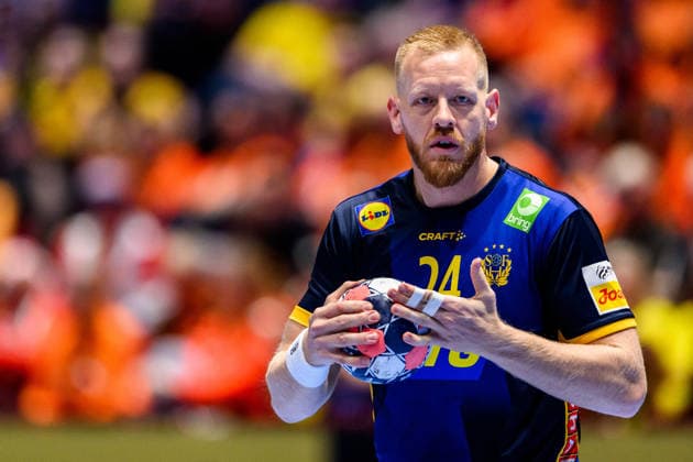 260119 Jim Gottfridsson of Sweden during the EHF European Handball Championship preliminary round match between Georgia and Sweden on January 19, 2026 in Malmö Photo Petter Arvidson BILDBYRAN kod PA PA1125 handball handball handball handballs em 2026 georgia sverige sweden ehf european handball championship georgia bbeng  Copyright: PETTERxARVIDSON BB260119PA158