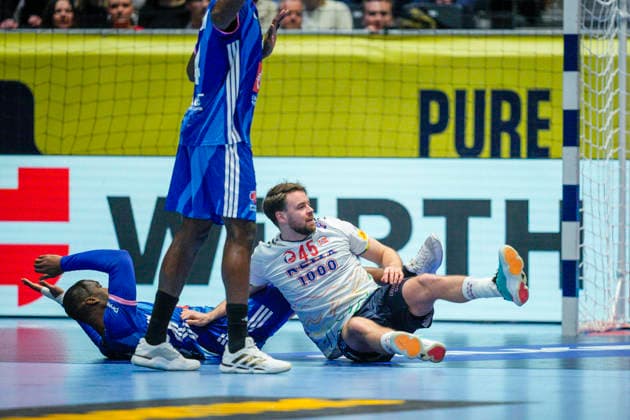 European Handball Championship 2026 France Norway Baerun 20260119 Norway s Simen Schonningsen during the European Championship handball match between France and Norway in Unity arena Photo Stian Lysberg Solum NTB Baerun Norway EDITORIAL USE ONLY RESTRICTED USE FOR BETTING COMPANIES  Copyright: xStianxLysbergxSolumx xNTBx