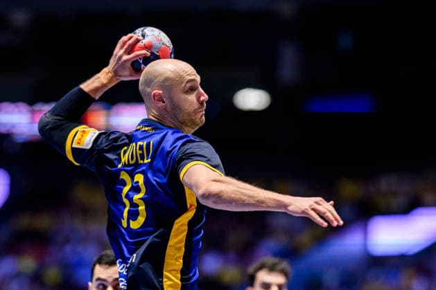 260119 Lukas Sandell of Sweden during the EHF European Handball Championship preliminary round match between Georgia and Sweden on January 19, 2026 in Malmö Photo Petter Arvidson BILDBYRAN kod PA PA1125 handball handball handball handballs em 2026 georgia sverige sweden ehf european handball championship georgia bbeng  Copyright: PETTERxARVIDSON BB260119PA160