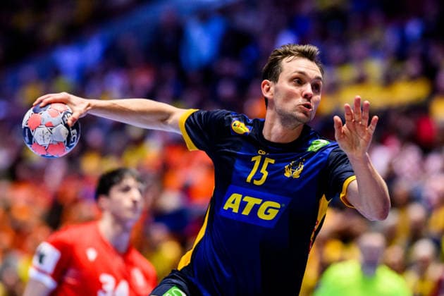260119 Hampus Wanne of Sweden during the EHF European Handball Championship preliminary round match between Georgia and Sweden on January 19, 2026 in Malmö Photo Petter Arvidson BILDBYRAN kod PA PA1125 handball handball handball handballs em 2026 georgia sverige sweden ehf european handball championship georgia bbeng  Copyright: PETTERxARVIDSON BB260119PA163