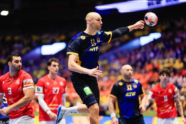MALMÖ, SWEDEN 20260119 Swedens Lukas Sandell during the European Handball Championship Group E match between Georgia and Sweden in Malmö Arena, Malmö, Sweden, January 19, 2026 MALMÖ SWEDEN x10600x  Copyright: xAndreasxHillergren TTx HANDBOLLS-EM 2026 GEORGIEN - SVERIGE
