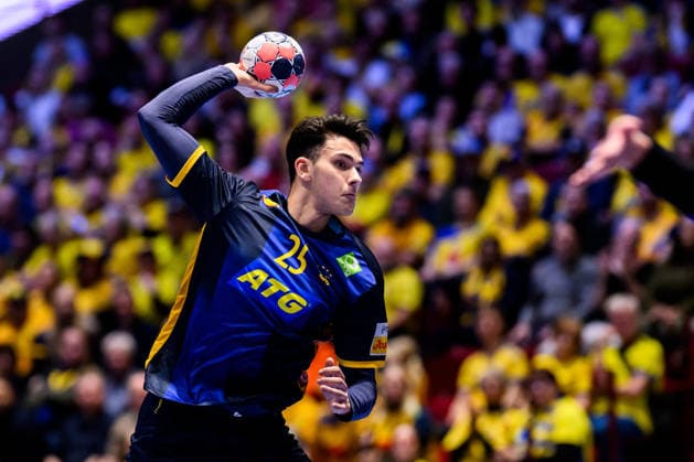 260119 Nikola Roganovic of Sweden during the EHF European Handball Championship preliminary round match between Georgia and Sweden on January 19, 2026 in Malmö Photo Petter Arvidson BILDBYRAN kod PA PA1125 handball handball handball handballs em 2026 georgia sverige sweden ehf european handball championship georgia bbeng  Copyright: PETTERxARVIDSON BB260119PA169