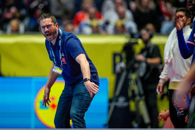 European Handball Championship 2026 France Norway Baerun 20260119 France s coach Guillaume Gille during the European Championship handball match between France and Norway in Unity arena Photo Stian Lysberg Solum NTB Baerun Norway EDITORIAL USE ONLY RESTRICTED USE FOR BETTING COMPANIES  Copyright: xStianxLysbergxSolumx xNTBx