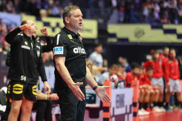 Germany Spain, EHF Handball European Championship 2026 Coach Alfred Gislason Germany Handball EHF European Championship, International match between Germany and Spain on January 19, 2026 in Herning Denmark , Herning Denmark Jyske Bank Boxen