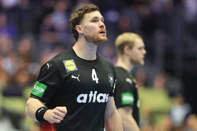 Germany Spain, EHF European Handball Championship 2026 Johannes Golla Germany, 4 Handball EHF European Championship, International match between Germany and Spain on January 19, 2026 in Herning Denmark , Herning Denmark Jyske Bank Boxen