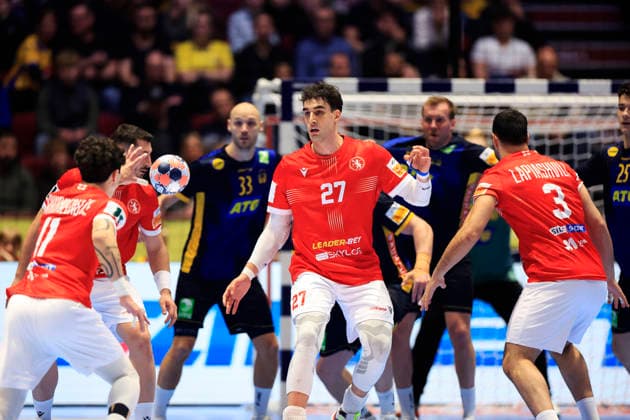 MALMÖ, SWEDEN 20260119 Georgias Nikoloz Kalandadze during the European Handball Championship Group E match between Georgia and Sweden in Malmö Arena, Malmö, Sweden, January 19, 2026 MALMÖ SWEDEN x10600x  Copyright: xAndreasxHillergren TTx HANDBOLLS-EM 2026 GEORGIEN - SVERIGE