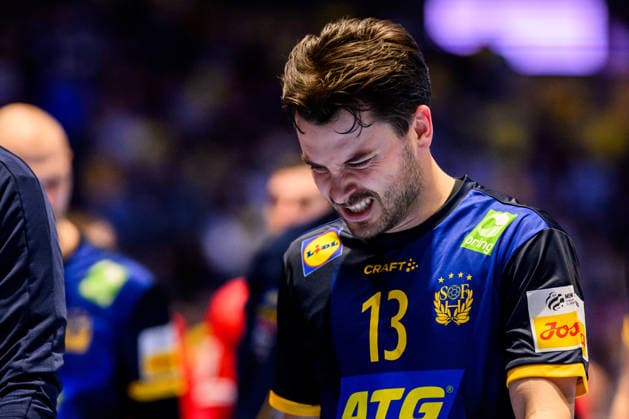260119 Sebastian Karlsson of Sweden during the EHF European Handball Championship preliminary round match between Georgia and Sweden on January 19, 2026 in Malmö Photo Petter Arvidson BILDBYRAN kod PA PA1125 handball handball handball handballs em 2026 georgia sverige sweden ehf european handball championship georgia bbeng depp  Copyright: PETTERxARVIDSON BB260119PA181
