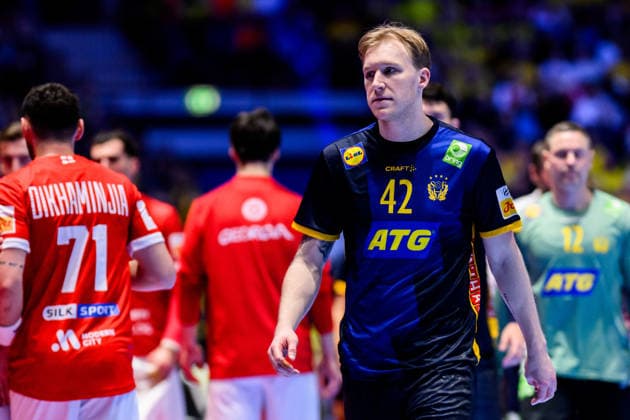 260119 Eric Johansson of Sweden during the EHF European Handball Championship preliminary round match between Georgia and Sweden on January 19, 2026 in Malmö Photo Petter Arvidson BILDBYRAN kod PA PA1125 handball handboll handball handbolls em 2026 georgien sverige sweden ehf european handball championship georgia bbeng  Copyright: PETTERxARVIDSON BB260119PA182