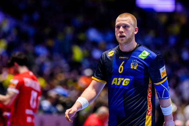 260119 Felix Möller of Sweden during the EHF European Handball Championship preliminary round match between Georgia and Sweden on January 19, 2026 in Malmö Photo Petter Arvidson BILDBYRAN kod PA PA1125 handball handball handball handballs em 2026 georgia sverige sweden ehf european handball championship georgia bbeng  Copyright: PETTERxARVIDSON BB260119PA189