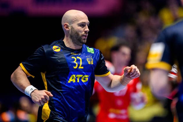 260119 Oscar Bergendahl of Sweden during the EHF European Handball Championship preliminary round match between Georgia and Sweden on January 19, 2026 in Malmö Photo Petter Arvidson BILDBYRAN kod PA PA1125 handball handball handball handballs em 2026 georgia sverige sweden ehf european handball championship georgia bbeng  Copyright: PETTERxARVIDSON BB260119PA201