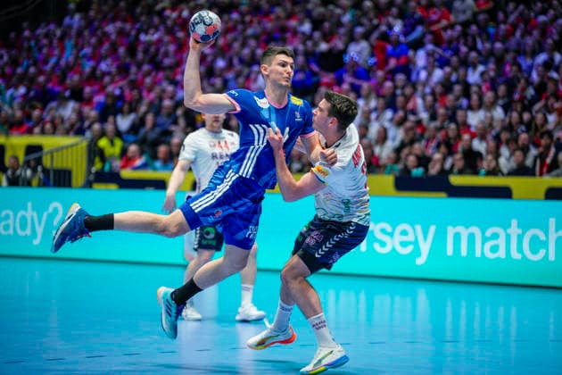 European Handball Championship 2026 France Norway Baerum 20260119 Frances Aymeric Minne during the European Championship handball match between France and Norway in Unity arena Photo Stian Lysberg Solum NTB Baerun Norway EDITORIAL USE ONLY RESTRICTED USE FOR BETTING COMPANIES  Copyright: xStianxLysbergxSolumx xNTBx