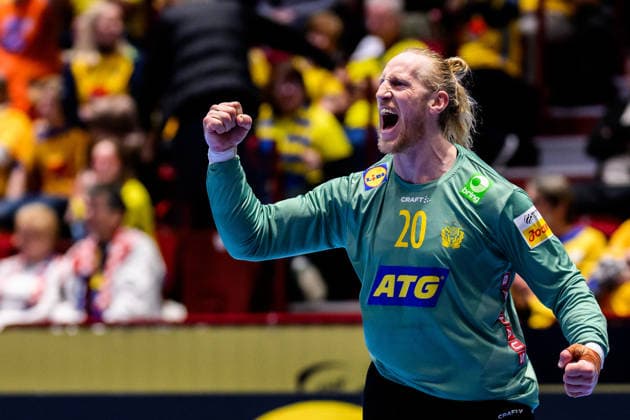 260119 goalkeeper Mikael Appelgren of Sweden celebrates during the EHF European Handball Championship preliminary round match between Georgia and Sweden on January 19, 2026 in Malmö Photo Petter Arvidson BILDBYRAN kod PA PA1125 handball handball handball handballs em 2026 georgia sverige sweden ehf european handball championship georgia bbeng jubel  Copyright: PETTERxARVIDSON BB260119PA209