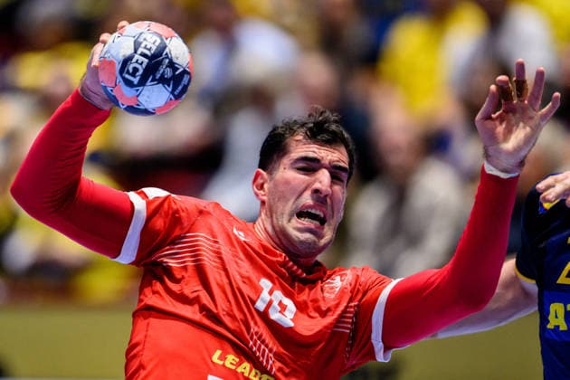 260119 Erekle Arsenashvili of Georgia during the EHF European Handball Championship preliminary round match between Georgia and Sweden on January 19, 2026 in Malmö Photo Petter Arvidson BILDBYRAN kod PA PA1125 handball handball handball handballs em 2026 georgien sverige sweden ehf european handball championship georgia bbeng  Copyright: PETTERxARVIDSON BB260119PA212