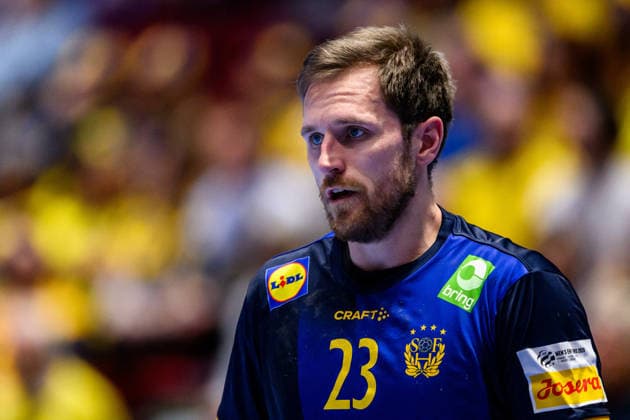 260119 Albin Lagergren of Sweden during the EHF European Handball Championship preliminary round match between Georgia and Sweden on January 19, 2026 in Malmö Photo Petter Arvidson BILDBYRAN kod PA PA1125 handball handball handball handballs em 2026 georgia sverige sweden ehf european handball championship georgia bbeng  Copyright: PETTERxARVIDSON BB260119PA216