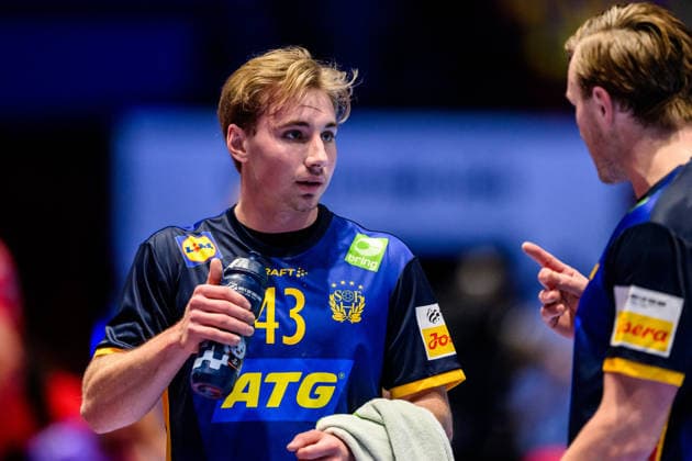 260119 Felix Montebovi of Sweden during the EHF European Handball Championship preliminary round match between Georgia and Sweden on January 19, 2026 in Malmö Photo Petter Arvidson BILDBYRAN kod PA PA1125 handball handball handball handballs em 2026 georgia sverige sweden ehf european handball championship georgia bbeng  Copyright: PETTERxARVIDSON BB260119PA224