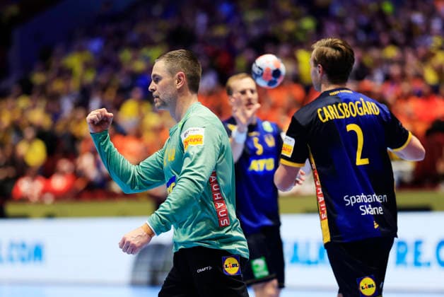 MALMÖ, SWEDEN 20260119 Swedens Andreas Palicka during the European Handball Championship Group E match between Georgia and Sweden in Malmö Arena, Malmö, Sweden, January 19, 2026 MALMÖ SWEDEN x10600x  Copyright: xAndreasxHillergren TTx HANDBOLLS-EM 2026 GEORGIEN - SVERIGE