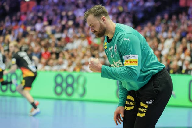 Germany Spain, EHF Handball EURO 2026 Goalkeeper Andreas Wolff Germany, 33 Handball EHF European Championship, international match between Germany and Spain on January 19, 2026 in Herning Denmark , Herning Denmark Jyske Bank Boxen