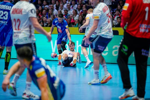 European Handball Championship 2026 France Norway Baerun 20260119 Morges Thomas Solstad during the European Championship handball match between France and Norway in Unity arena Photo Stian Lysberg Solum NTB Baerun Norway EDITORIAL USE ONLY RESTRICTED USE FOR BETTING COMPANIES  Copyright: xStianxLysbergxSolumx xNTBx