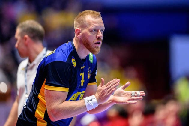 260119 Jim Gottfridsson of Sweden during the EHF European Handball Championship preliminary round match between Georgia and Sweden on January 19, 2026 in Malmö Photo Petter Arvidson BILDBYRAN kod PA PA1125 handball handball handball handballs em 2026 georgia sverige sweden ehf european handball championship georgia bbeng  Copyright: PETTERxARVIDSON BB260119PA227