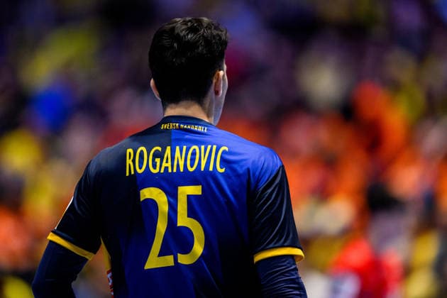 260119 Nikola Roganovic of Sweden during the EHF European Handball Championship preliminary round match between Georgia and Sweden on January 19, 2026 in Malmö Photo Petter Arvidson BILDBYRAN kod PA PA1125 handball handball handball handballs em 2026 georgia sverige sweden ehf european handball championship georgia bbeng  Copyright: PETTERxARVIDSON BB260119PA230