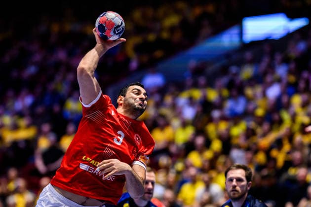 260119 George Lapiashvili of Georgia during the EHF European Handball Championship preliminary round match between Georgia and Sweden on January 19, 2026 in Malmö Photo Petter Arvidson BILDBYRAN kod PA PA1125 handball handball handball handballs em 2026 georgien sverige sweden ehf european handball championship georgia bbeng  Copyright: PETTERxARVIDSON BB260119PA234