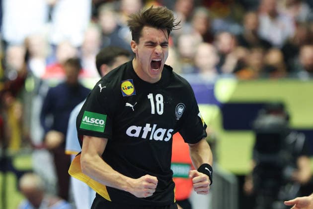 Germany Spain, EHF Handball European Championship 2026 Julian Köster Germany, 18 Handball EHF European Championship, international match between Germany and Spain on January 19, 2026 in Herning Denmark , Herning Denmark Jyske Bank Boxen
