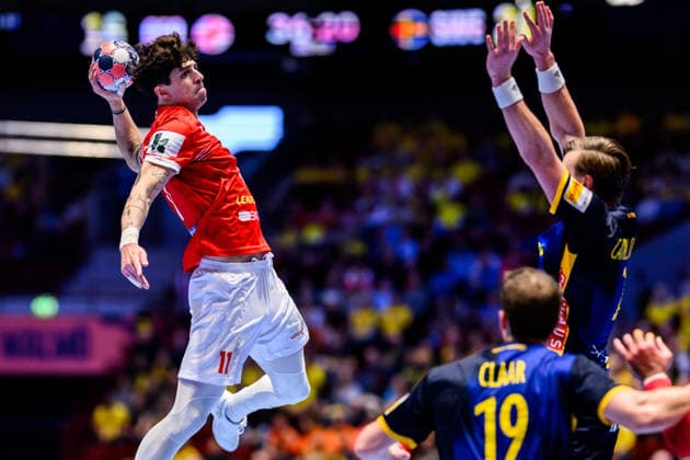 260119 Giorgi Tskhovrebadze of Georgia during the EHF European Handball Championship preliminary round match between Georgia and Sweden on January 19, 2026 in Malmö Photo Petter Arvidson BILDBYRAN kod PA PA1125 handball handball handball handballs em 2026 georgien sverige sweden ehf european handball championship georgia bbeng  Copyright: PETTERxARVIDSON BB260119PA240