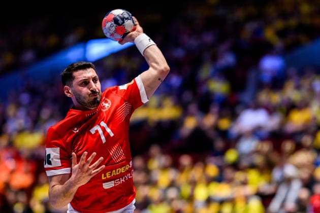 260119 Giorgi Arvelodi Dikhaminjia of Georgia during the EHF European Handball Championship preliminary round match between Georgia and Sweden on January 19, 2026 in Malmö Photo Petter Arvidson BILDBYRAN kod PA PA1125 handball handboll handball handbolls em 2026 georgien sverige sweden ehf european handball championship georgia bbeng  Copyright: PETTERxARVIDSON BB260119PA241