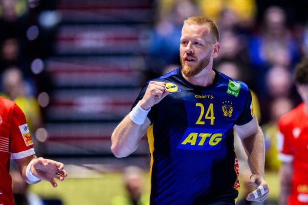 260119 Jim Gottfridsson of Sweden during the EHF European Handball Championship preliminary round match between Georgia and Sweden on January 19, 2026 in Malmö Photo Petter Arvidson BILDBYRAN kod PA PA1125 handball handball handball handballs em 2026 georgia sverige sweden ehf european handball championship georgia bbeng  Copyright: PETTERxARVIDSON BB260119PA252