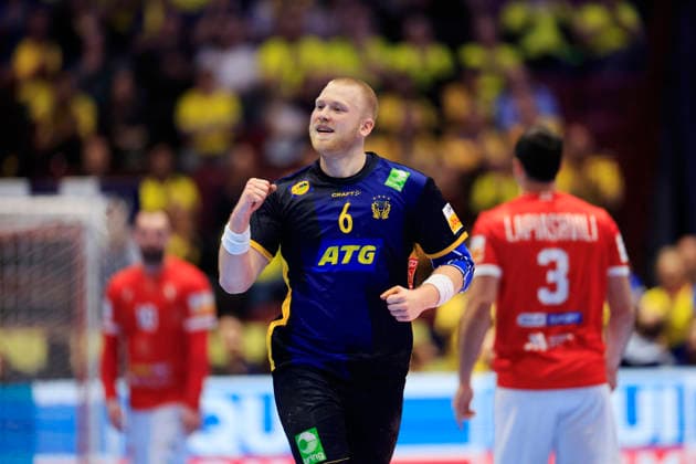 MALMÖ, SWEDEN 20260119 Swedens Felix Möller during the European Handball Championship Group E match between Georgia and Sweden in Malmö Arena, Malmö, Sweden, January 19, 2026 MALMÖ SWEDEN x10600x  Copyright: xAndreasxHillergren TTx HANDBOLLS-EM 2026 GEORGIEN - SVERIGE
