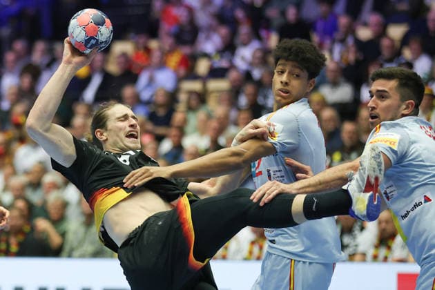 Germany Spain, EHF European Handball Championship 2026 Juri Knorr Germany, 15 Handball EHF European Championship, international match between Germany and Spain on January 19, 2026 in Herning Denmark , Herning Denmark Jyske Bank Boxen