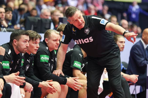 Germany Spain, EHF Handball European Championship 2026 Coach Alfred Gislason Germany Handball EHF European Championship, International match between Germany and Spain on January 19, 2026 in Herning Denmark , Herning Denmark Jyske Bank Boxen