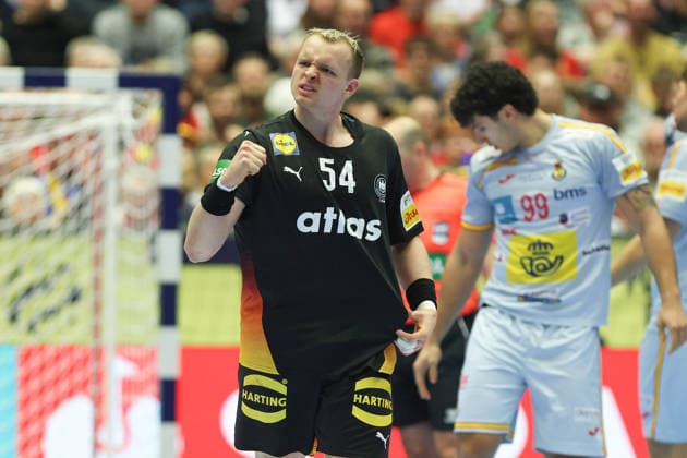 Germany Spain, EHF Handball European Championship 2026 Justus Fischer Germany, 54 Handball EHF European Championship, International match between Germany and Spain on January 19, 2026 in Herning Denmark , Herning Denmark Jyske Bank Boxen