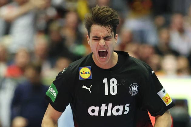 Germany Spain, EHF Handball European Championship 2026 Julian Köster Germany, 18 Handball EHF European Championship, international match between Germany and Spain on January 19, 2026 in Herning Denmark , Herning Denmark Jyske Bank Boxen