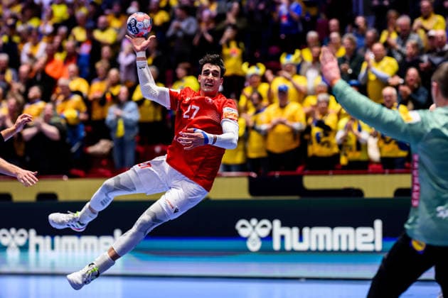 260119 Nikoloz Kalandadze of Georgia during the EHF European Handball Championship preliminary round match between Georgia and Sweden on January 19, 2026 in Malmö Photo Petter Arvidson BILDBYRAN kod PA PA1125 handball handball handball handballs em 2026 georgien sverige sweden ehf european handball championship georgia bbeng  Copyright: PETTERxARVIDSON BB260119PA265