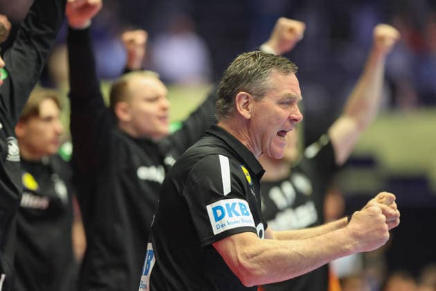 Germany Spain, EHF Handball European Championship 2026 Coach Alfred Gislason Germany Handball EHF European Championship, International match between Germany and Spain on January 19, 2026 in Herning Denmark , Herning Denmark Jyske Bank Boxen