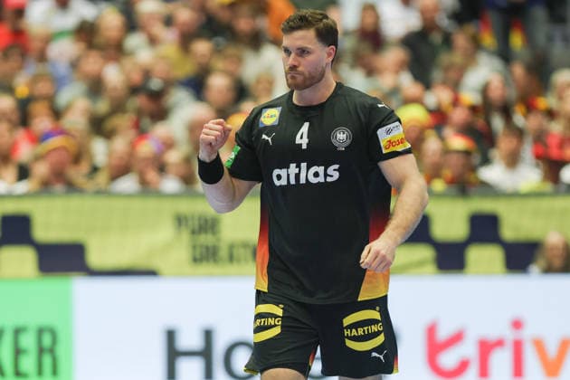 Germany Spain, EHF European Handball Championship 2026 Johannes Golla Germany, 4 Handball EHF European Championship, International match between Germany and Spain on January 19, 2026 in Herning Denmark , Herning Denmark Jyske Bank Boxen