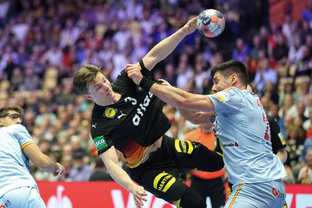 Germany Spain, EHF Handball European Championship 2026 Nils Lichtlein Germany, 3 Handball EHF European Championship, international match between Germany and Spain on January 19, 2026 in Herning Denmark , Herning Denmark Jyske Bank Boxen