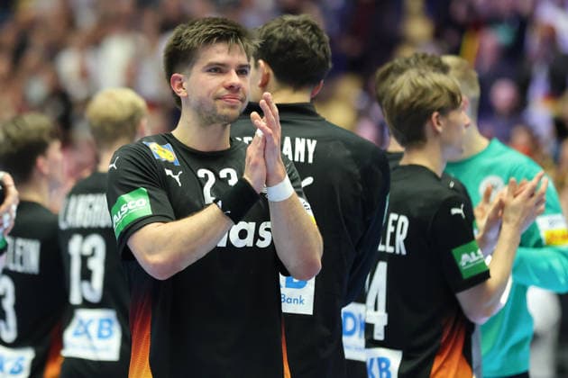 Germany Spain, EHF Handball European Championship 2026 Renars Uscins Germany 23 Handball EHF European Championship, international match between Germany and Spain on January 19, 2026 in Herning Denmark , Herning Denmark Jyske Bank Boxen