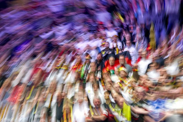 19 01 2026, Handball, Men s EHF EURO 2026, Germany Spain, Jyske Bank Boxen in Herning, Denmark, Preliminary Round Thousands of German fans have traveled to Herning to cheer on the team euphorically Denmark