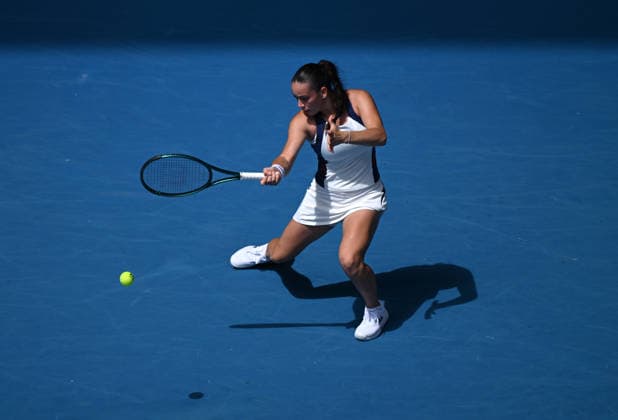 TENNIS AUSTRALIAN OPEN, Tereza Valentova of the Czech Republic in action during the Women™s 1st round match against Maya Joint of Australia on day 3 of the 2026 Australian Open tennis tournament at Melbourne Park in Melbourne, Tuesday, January 20, 2026. ( NO ARCHIVING MELBOURNE VICTORIA AUSTRALIA  Copyright: xJAMESxROSSx 20260120157165605180