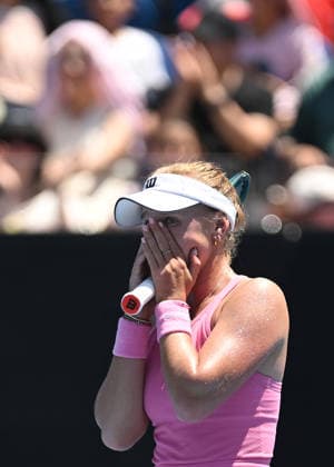 TENNIS AUSTRALIAN OPEN, Taylah Preston of Australia reacts after winning the Women™s 1st round match against Shuai Zhang of China on day 3 of the 2026 Australian Open tennis tournament at Melbourne Park in Melbourne, Tuesday, January 20, 2026. ( NO ARCHIVING MELBOURNE VICTORIA AUSTRALIA  Copyright: xLUKASxCOCHx 20260120115182006310