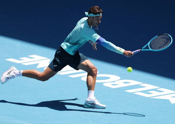 January 20, 2026, Melbourne, Victoria, Australia: LORENZO MUSETTI of Italy during the match against R. Collignon of Belgium in the first round of Australian Open, Melbourne, Australia. Melbourne Australia - ZUMAc278 20260120_zsp_c278_013 Copyright: xMarcinxCholewinskix