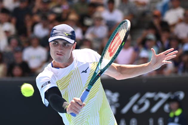 TENNIS AUSTRALIAN OPEN, Christopher O™Connell of Australia in action during the Men™s 1st round match against Nishesh Basavareddy of USA on day 3 of the 2026 Australian Open tennis tournament at Melbourne Park in Melbourne, Tuesday, January 20, 2026. ( NO ARCHIVING MELBOURNE VICTORIA AUSTRALIA  Copyright: xJAMESxROSSx 20260120148853100696