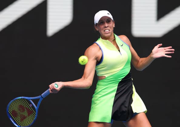 January 20, 2026, Melbourne, Victoria, Australia: MADISON KEYS of USA during the match against O. Oliynykova of Ukraine in the first round of Australian Open, Melbourne, Australia. Madison Keys won 7:6 (8-6), 6:1 Melbourne Australia - ZUMAc278 20260120_zsp_c278_023 Copyright: xMarcinxCholewinskix