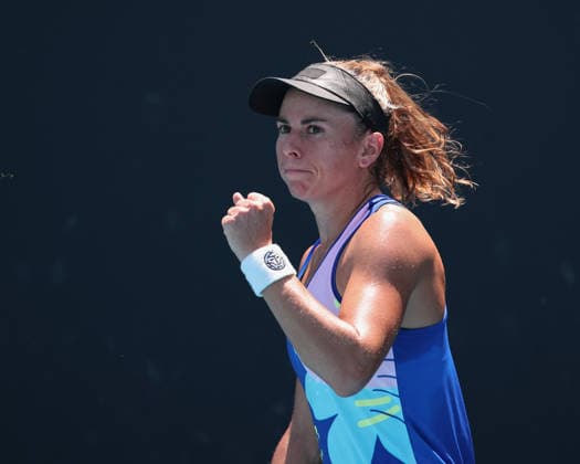 Julia Grabher AUT , Australian Open 2026, Melbourne Park, Melbourne, Victoria, Australia , Julia Grabher AUT makes a fist and cheers, cheers, joy, emotionJulia Grabher AUT , Australian Open 2026, Melbourne Park, Melbourne, Victoria, Australia Copyright: xJuergenxHasenkopfx