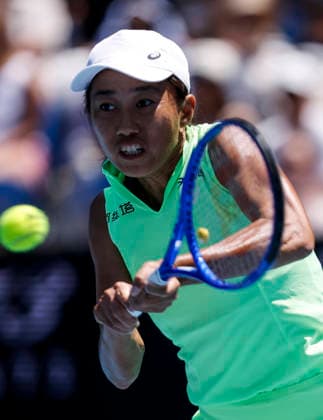 (260120) -- MELBOURNE, Jan. 20, 2026 -- Zhang Shuai of China hits a return during the women s singles 1st round match against Taylah Preston of Australia at the Australian Open tennis tournament in Melbourne, Australia, Jan. 20, 2026. ) (SP)AUSTRALIA-MELBOURNE-TENNIS-AUSTRALIAN OPEN-WOMEN S SINGLES-DAY 3 MaxPing 