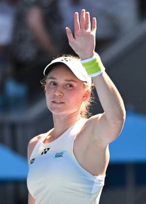 TENNIS AUSTRALIAN OPEN, Elena Rybakina of Kazakhstan celebrates winningthe Women™s 1st round match against Kaja Juvan of Slovenia on day 3 of the 2026 Australian Open tennis tournament at Melbourne Park in Melbourne, Tuesday, January 20, 2026. ( NO ARCHIVING MELBOURNE VICTORIA AUSTRALIA  Copyright: xJAMESxROSSx 20260120160006663870